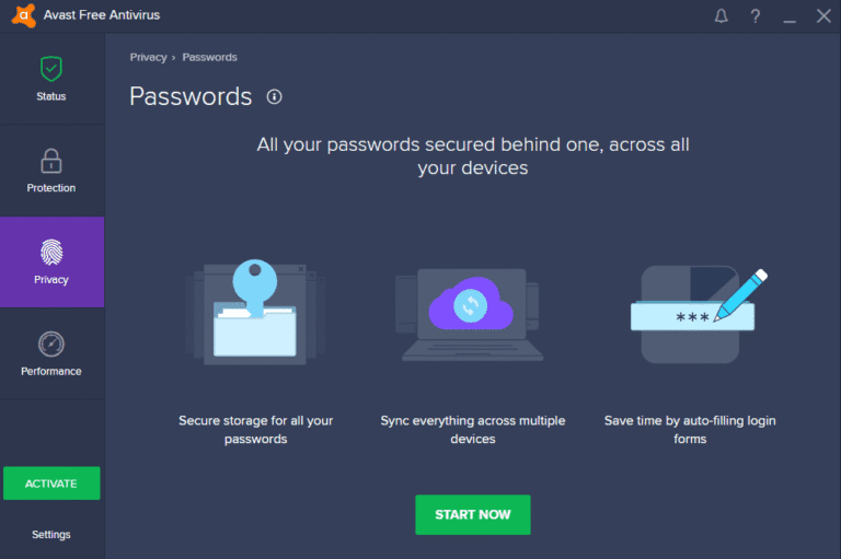 Avast Free Antivirus Screen