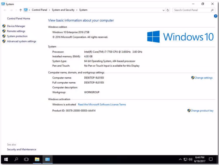 Windows 10 Enterprise 2019 LTSC 