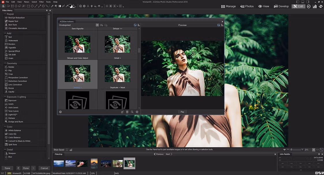 Actions Screenshot