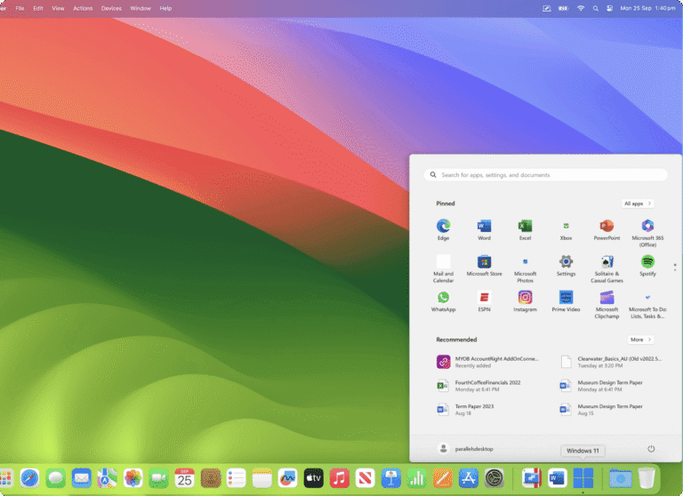 Parallels Desktop screenshot
