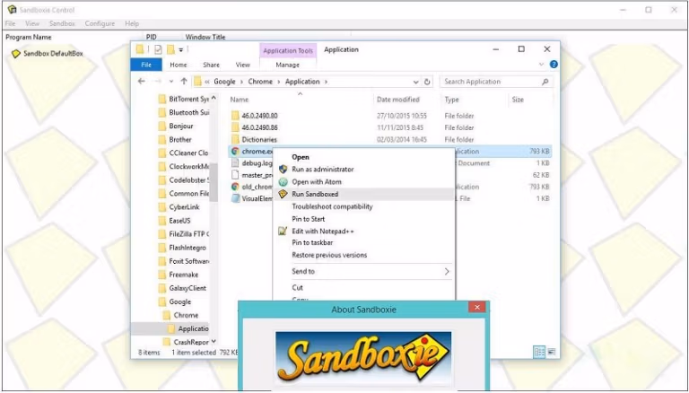 Sandboxie 5 Main Window Sandboxie 5