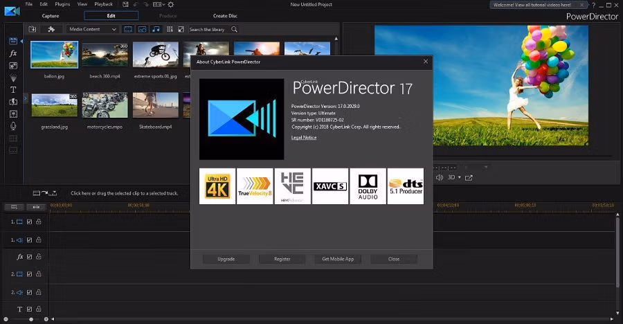 PowerDirector 17 Window