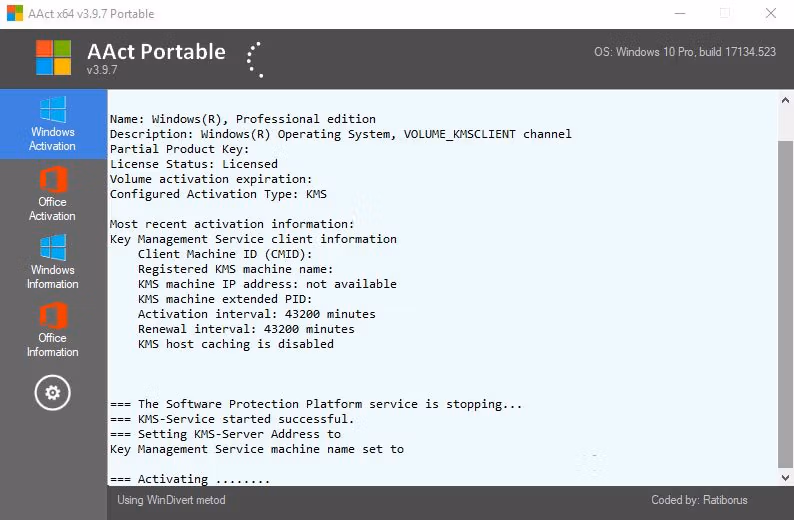 AAct Portable screenshot AAct Portable screenshot