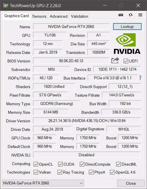 GPU-Z Interface GPU-Z Screenshot