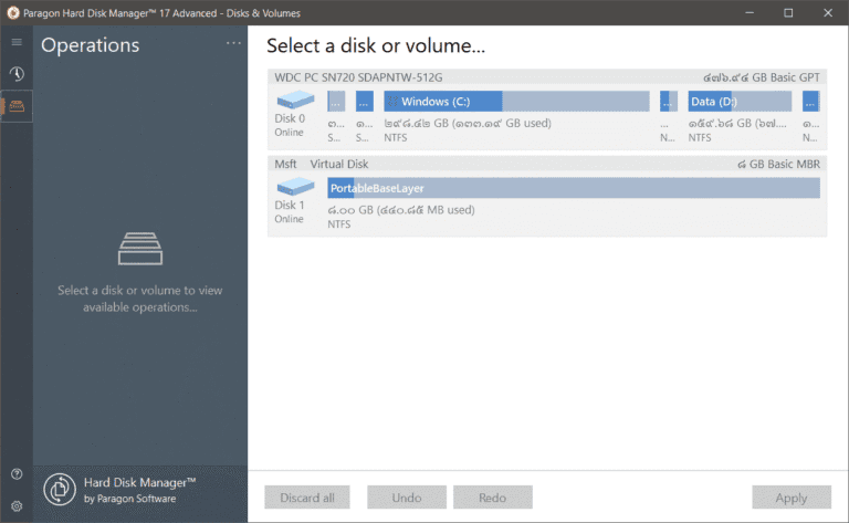 Paragon Hard Disk Manager 17 Screenshot