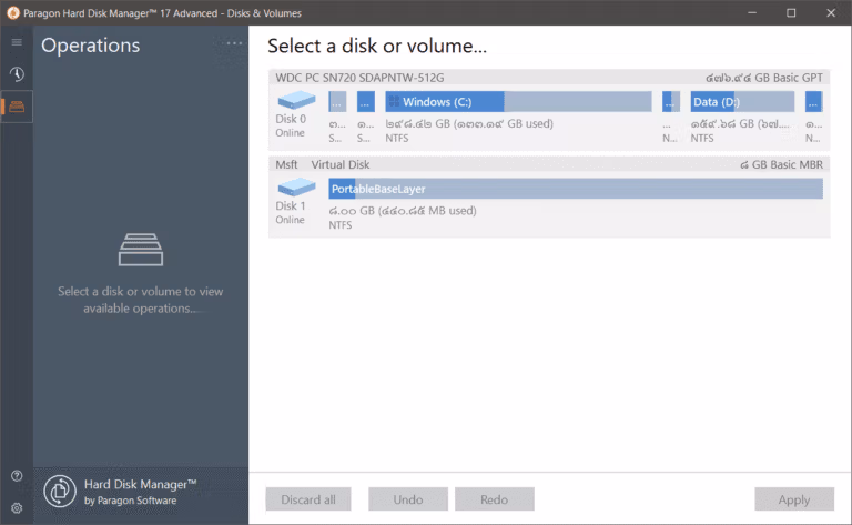 Paragon Hard Disk Manager 17 Screenshot