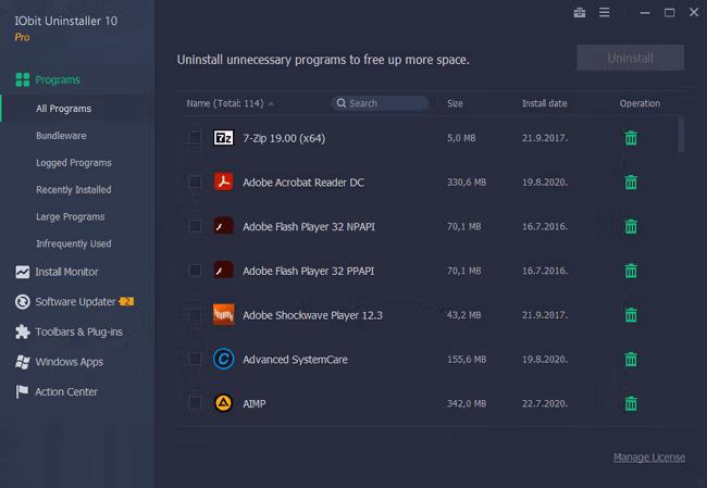 IObit Uninstaller Pro Screenshot