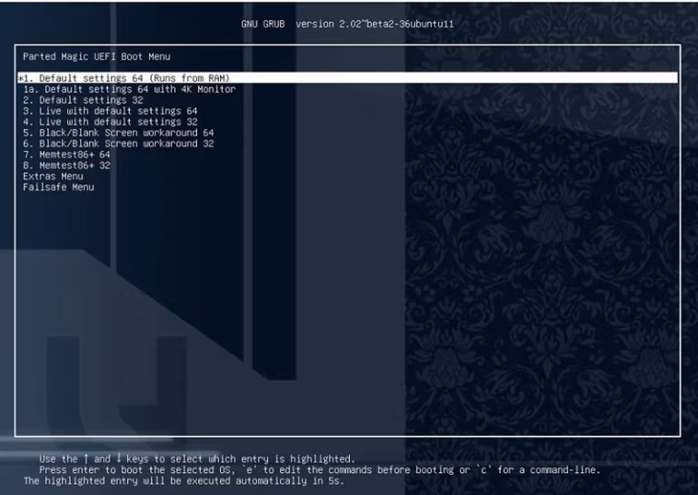 Parted Magic GUI