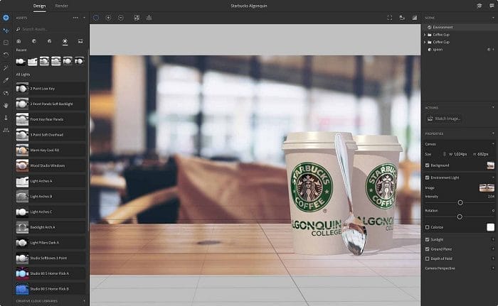 Adobe Dimension CC 2020 ตัวอย่าง