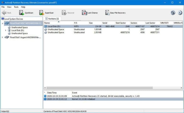 Active Partition Recovery Screenshot