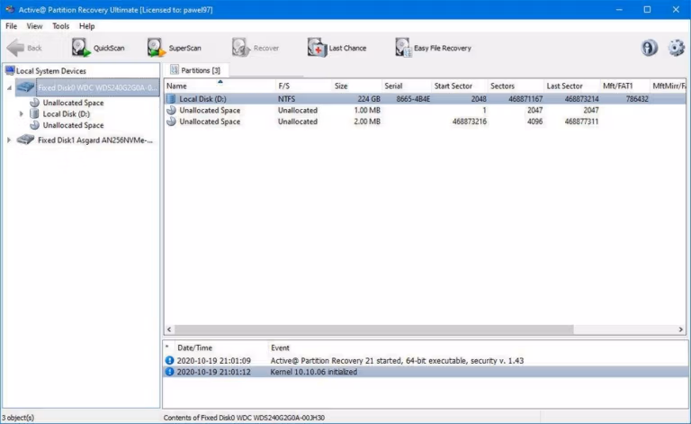 Active Partition Recovery Screenshot