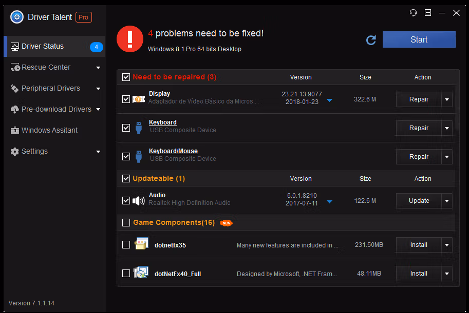 Driver Talent Pro 8 Dark Mode