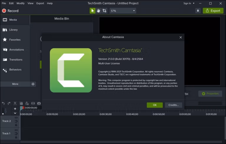 Camtasia 2021 Screenshot