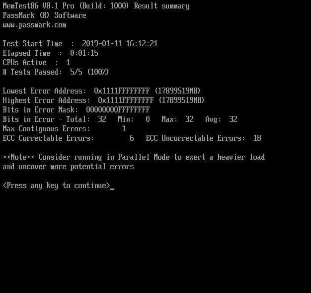 memtest86 summary