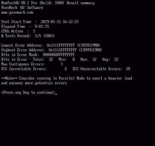 memtest86 summary