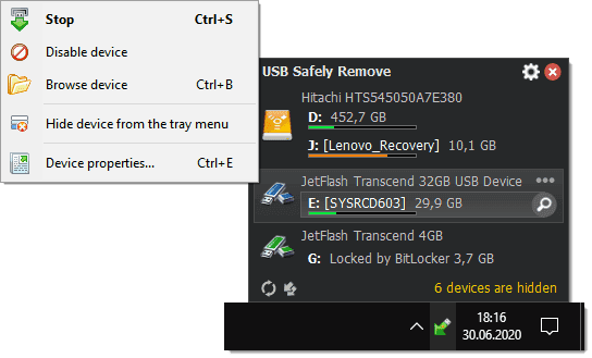 USB Safely Remove Screenshot