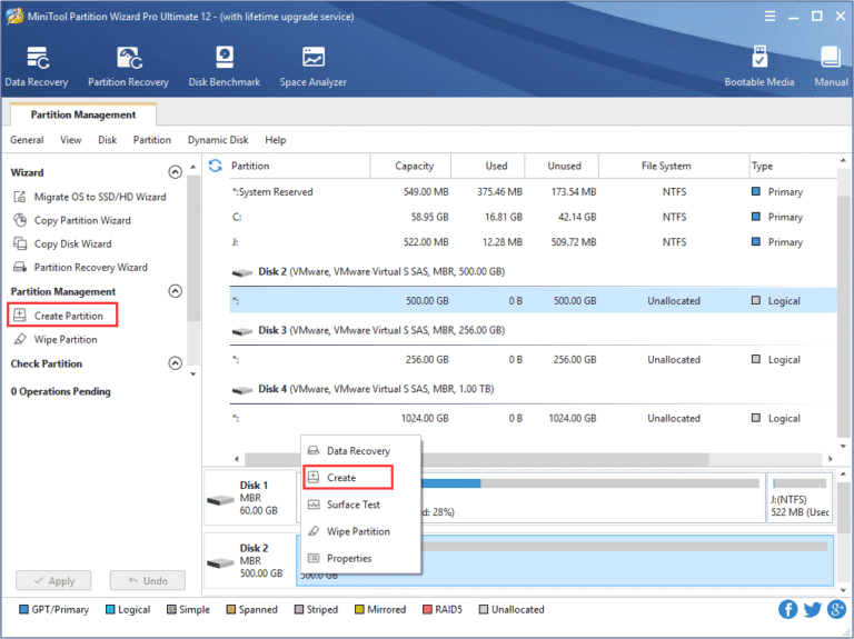 MiniTool Partition Wizard Screenshot
