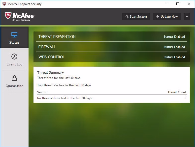 McAfee Endpoint Security Screenshot