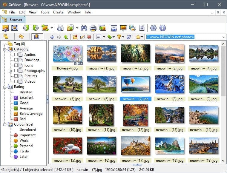 xnview screenshot