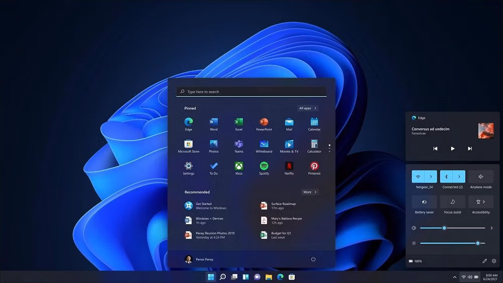 Windows 11 dark theme screen Windows 11 dark theme screen