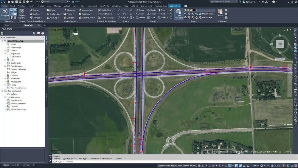 AutoCad Civil 3D 2022 screenshot