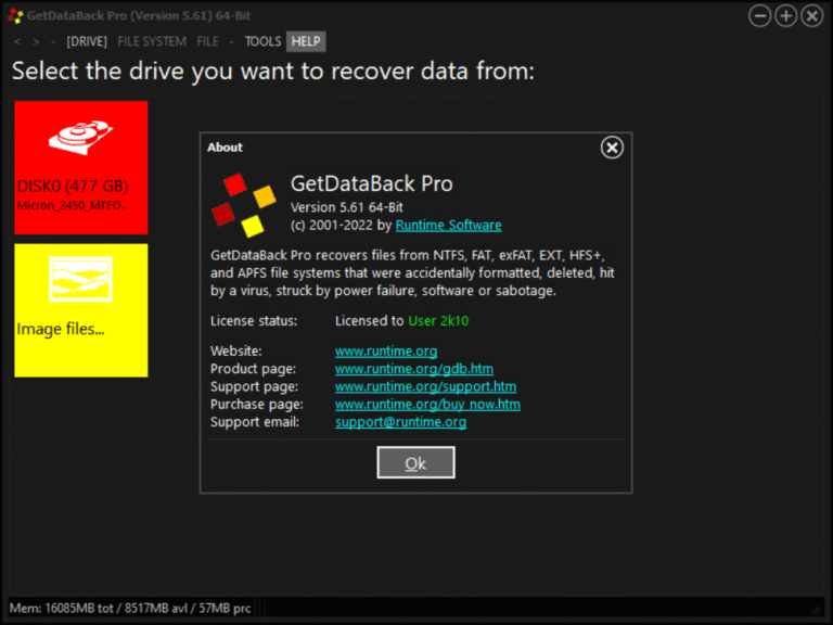 GetDataBack screenshot