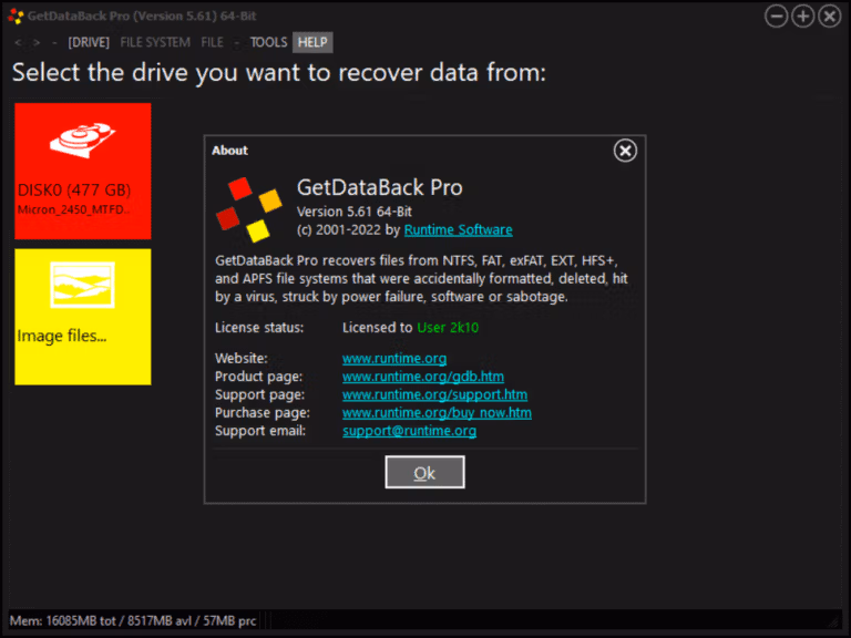 GetDataBack screenshot