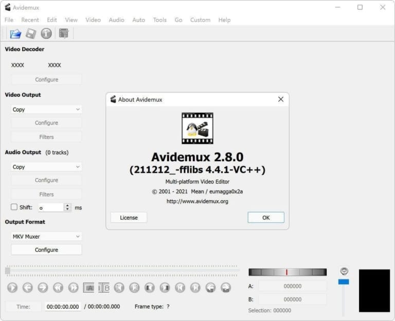avidemux screenshot2