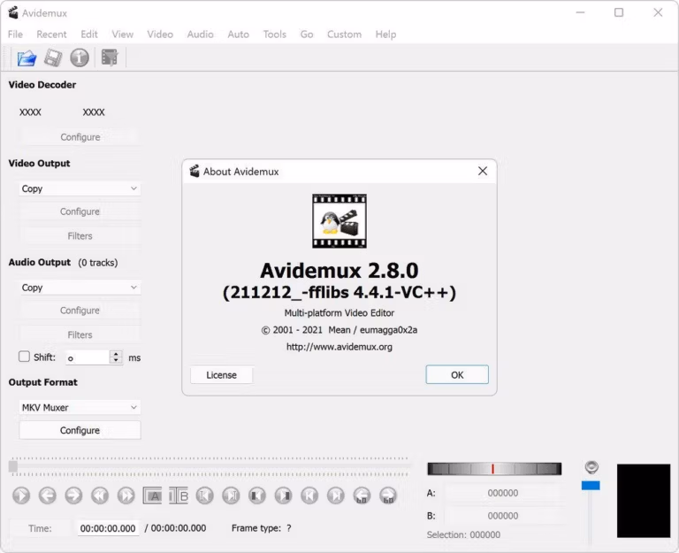 avidemux screenshot2