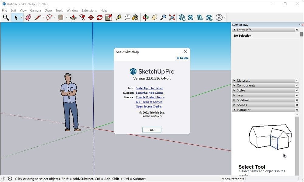 SketchUp 2022 Screenshot