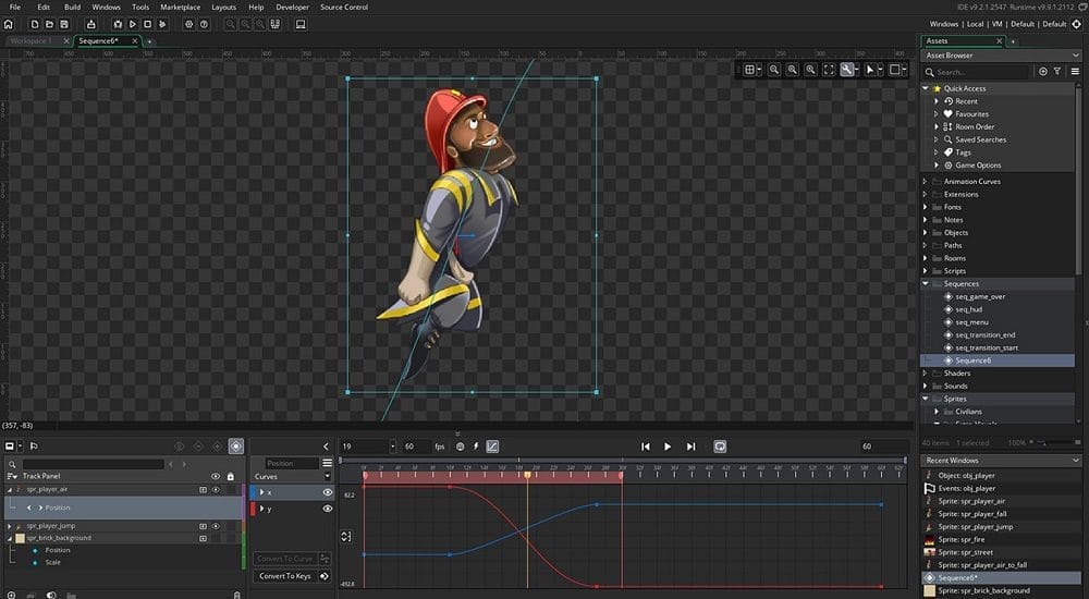 GameMaker Studio sequences slide