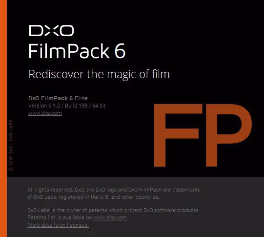 DxO FilmPack Elite About