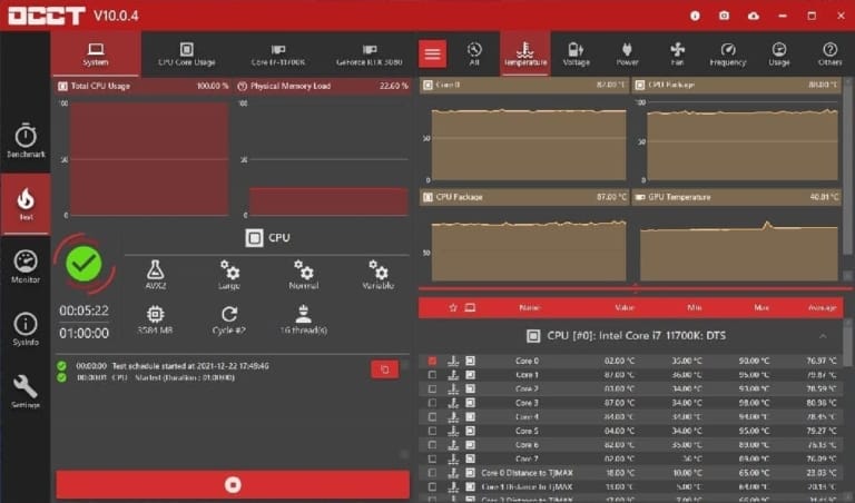 OCCT Screenshot 1