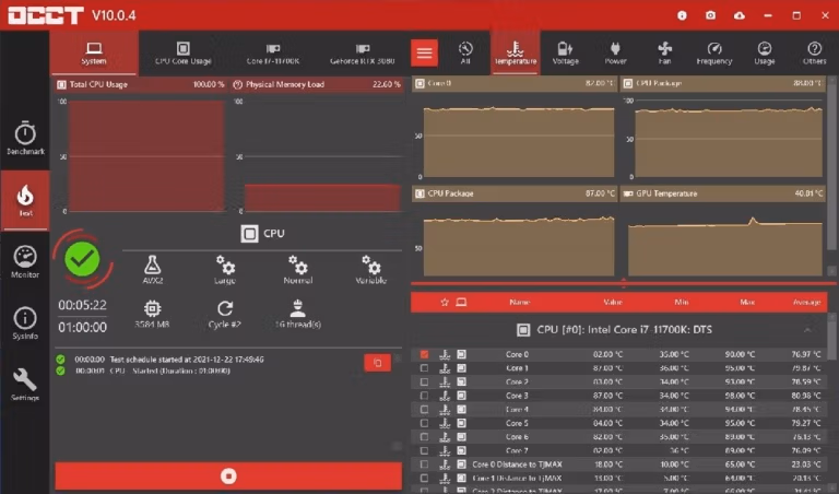 OCCT Screenshot 1