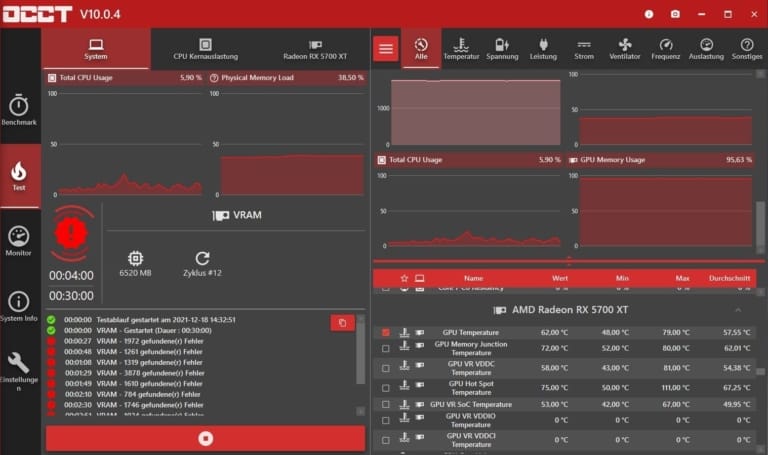 OCCT Screenshot 2