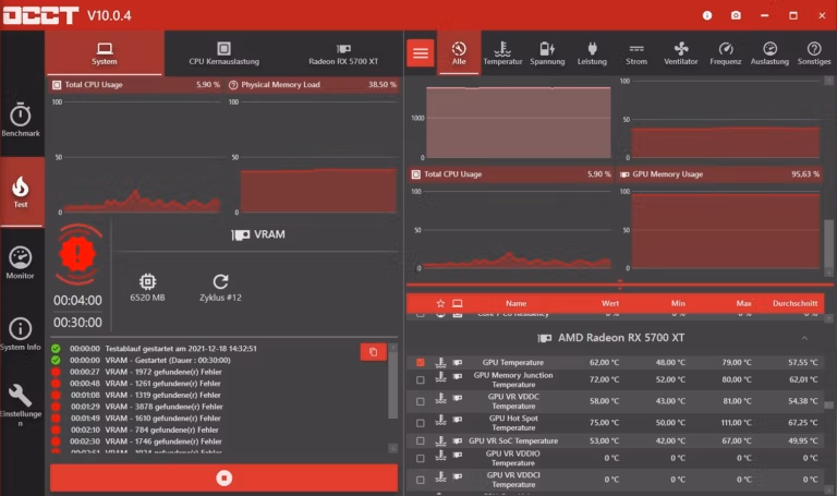 OCCT Screenshot 2