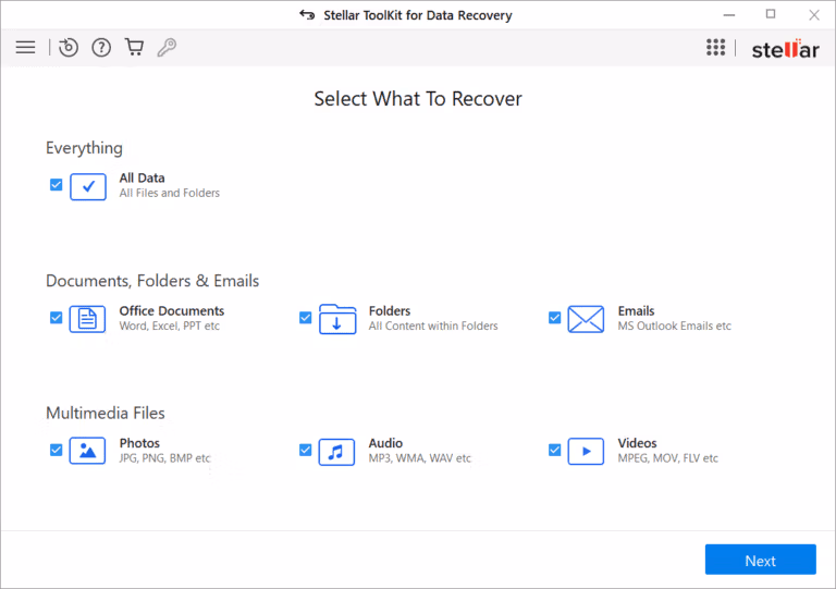 Stellar Data Recovery Pro screenshot Stellar Data Recovery Screenshot