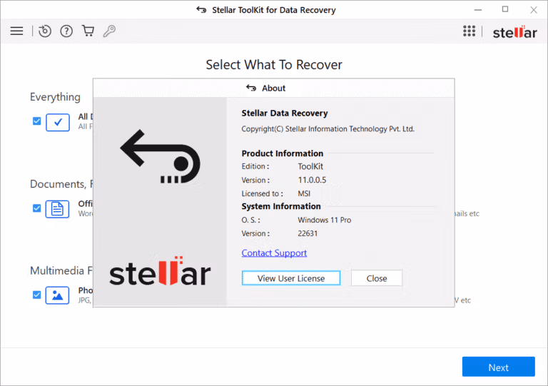 Stellar Data Recovery Pro screenshot Stellar Data Recovery Version