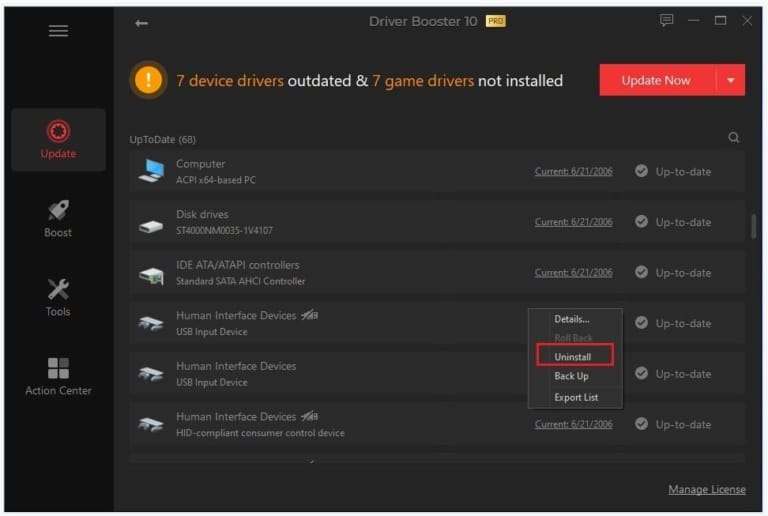 Driver Booster Pro 10 unplugged uninstall