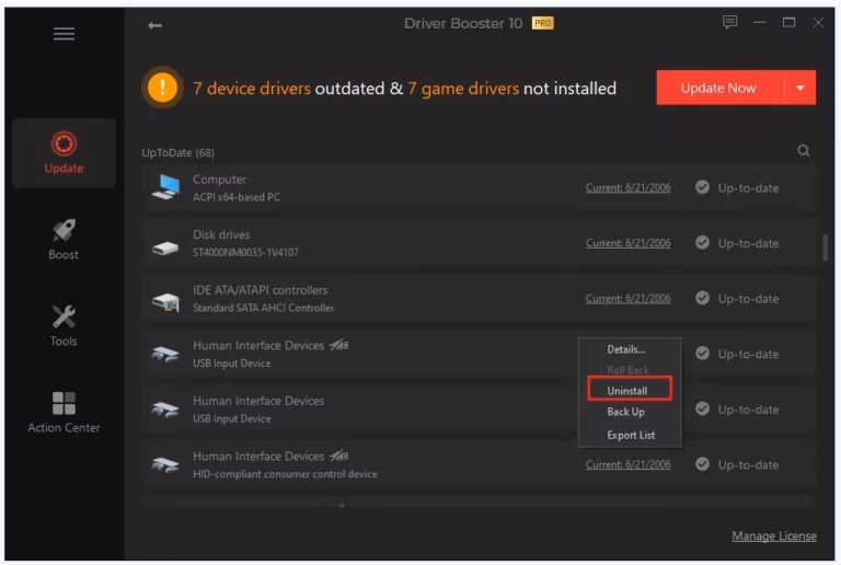 Driver Booster Pro 10 unplugged uninstall