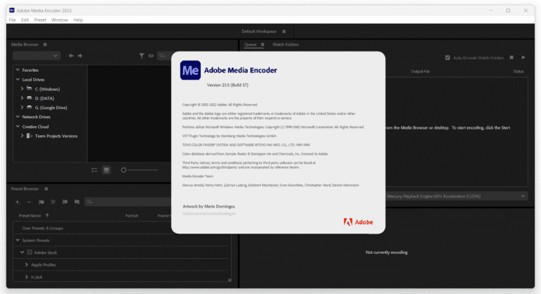 Adobe Media Encoder 2023 Screenshot