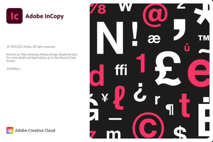 Adobe InCopy 2023 Splash screen