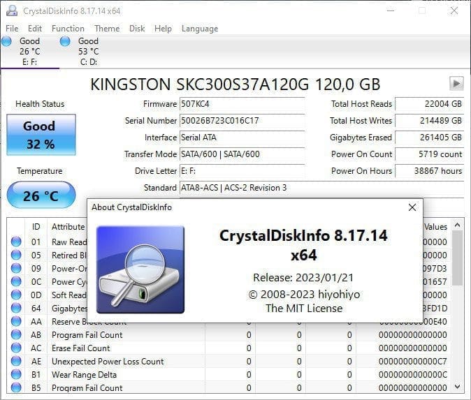CrystalDiskInfo screenshot