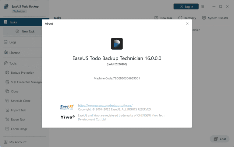 EaseUS Todo Backup About