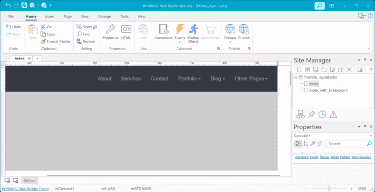 WYSIWYG Web Builder 18 Screenshot