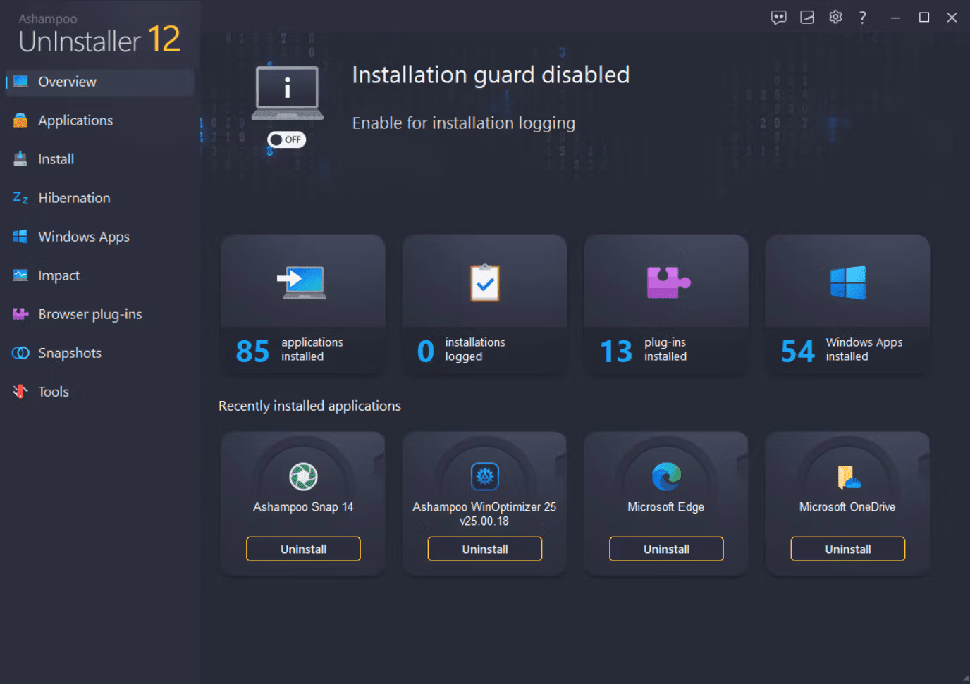 Ashampoo UnInstaller 12 Screenshot