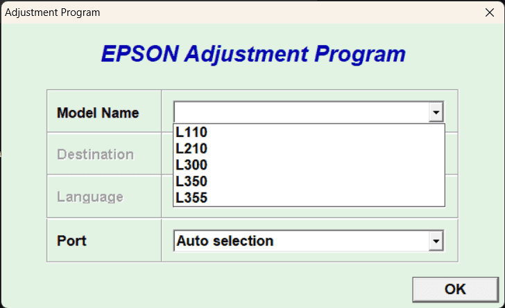 โปรแกรมเคลียร์ซับหมึก EPSON