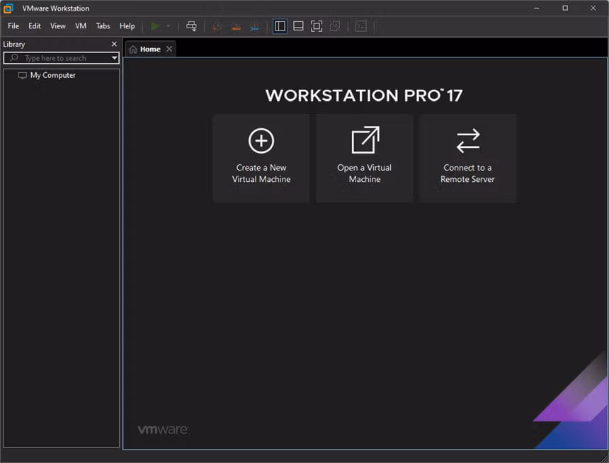 VMware Workstation Pro 17 dark window