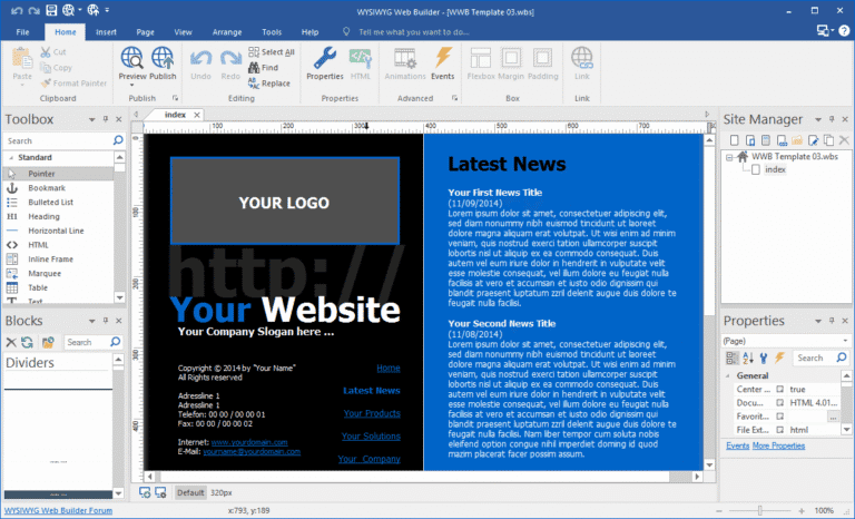WYSIWYG Web Builder screenshot