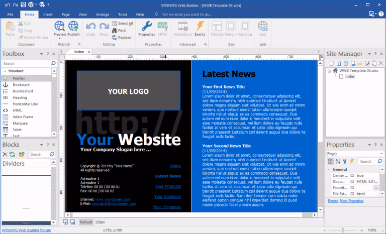 WYSIWYG Web Builder screenshot